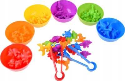 Set lodrash edukative ZA4358 Dinosaur Figures, numra dhe ngjyra, shumëngjyrësh