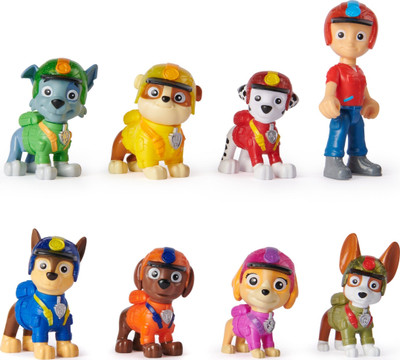 Set figurash Paw Patrol Jungle Pups 8 copë, lodra aksion për kalamoj, shumëngjyrëshe