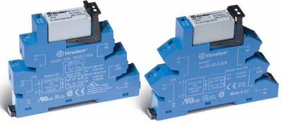 Модул куплуч реле Финдер 38.52.0.024.0060, 2P 8A, 24V AC DC, за шина ДИН 35mm