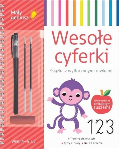 Libër edukativ Mały Geniusz Cheerful Numbers, 215x270mm, me stilolaps për shkrim, shumëngjyrësh