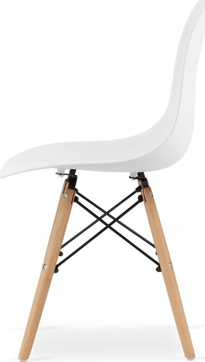 Set tavoline Adria me 4 karrige Osaka, 120x80cm, MDF dhe dru ahu, e bardhë