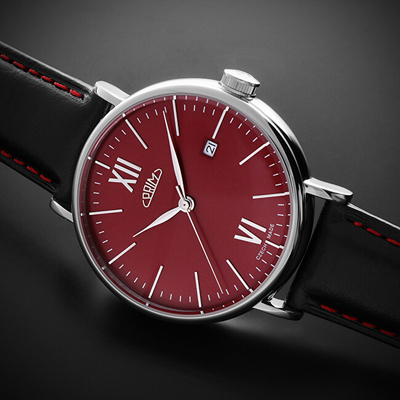 Orë dore për meshkuj Prim Retro Elegance 2023 W01P.13196.F, e zezë/kuqe