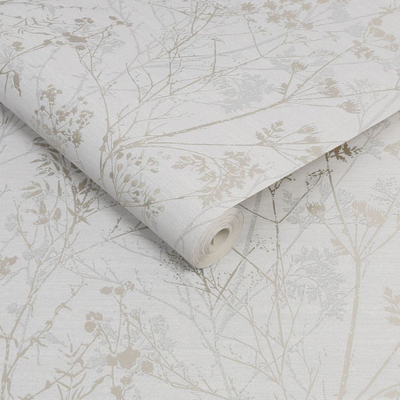Tapet muri Superfresco Hedgerow Sprig Floral, 10m x 52 cm, gri