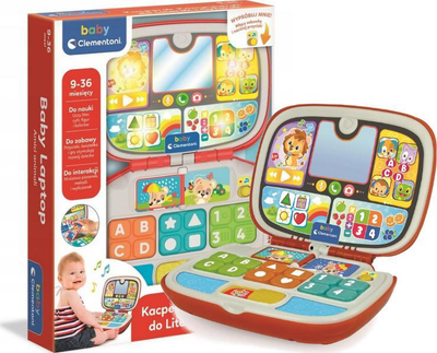 Laptop lodër Clementoni Kacperek Little Computer, edukativ për shkronja dhe numra, me drita dhe tinguj, shumëngjyrësh