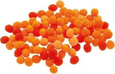 Pomponë dekorativë Brewis, 10 mm, 100 copë, portokalli