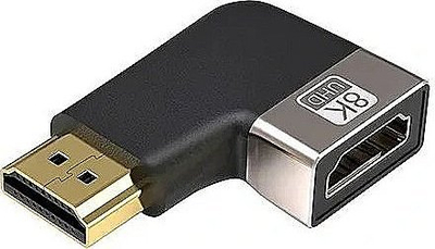 Adapter HDMI RoGer 2.1, me kënd 90° 270°, 8K, i zi