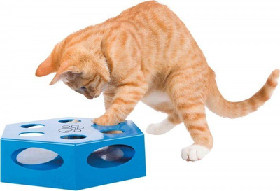 Lodër interaktive për mace Trixie Turning Feather, plastike, Ø22 cm, blu