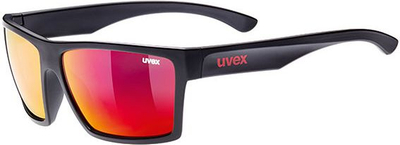 Syze sportive Uvex LGL 29, S3, të zeza mat, xham pasqyrë i kuq