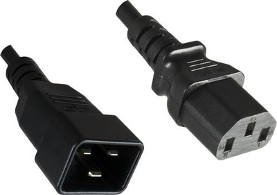 Kabllo zgjatëse MicroConnect PE030610, 1m, për energji, e zezë
