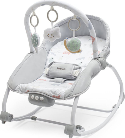 Leagëne bebe Baby Mix Lounger With Vibrations Snail, multifunksionale, me vibrime, gri e hapur