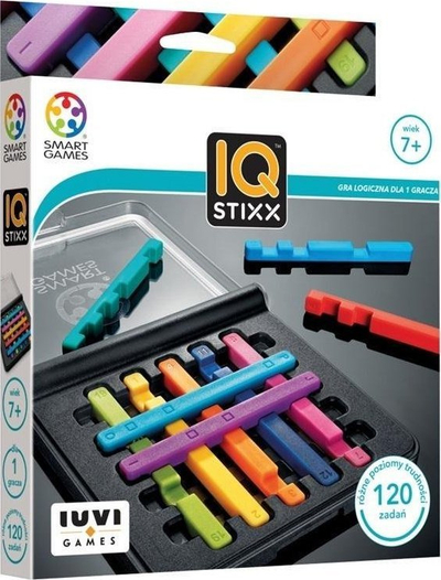Lojë mendore IUVI Games IQ Stixx, 120 detyra, e vogël për me vete, shumëngjyrëshe