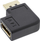 Adapter DisplayPort InLine, mashkull në femër, kënd majtas, i zi