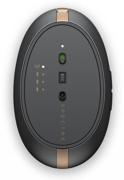 Бежичен глушец HP Spectre Rechargeable Mouse 700, со полначка батерија, ергономски, сив со бакар
