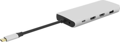 Docking station eStuff ES623009, USB C 12‑në‑1, Power Delivery 3.0, gri