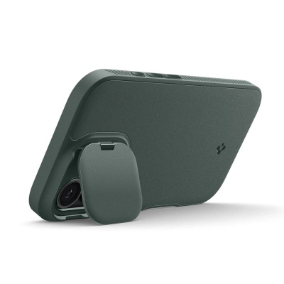 Mbrojtëse telefoni Spigen Optik Armor Mag MagSafe, për iPhone 17, me mbrojtje kamere, ngjyra Abyss Green