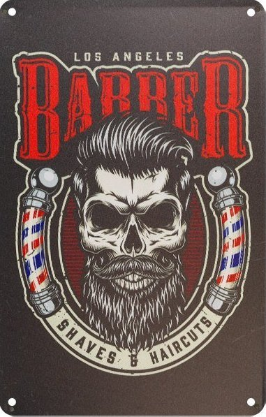 Tabelë dekorative Barber B017, metal alumini, motiv berberi, shumëngjyrëshe
