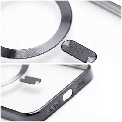 Mbulesë telefoni OEM ELECTRO MAG COVER për iPhone 17, përputhet me MagSafe, transparente, e zezë