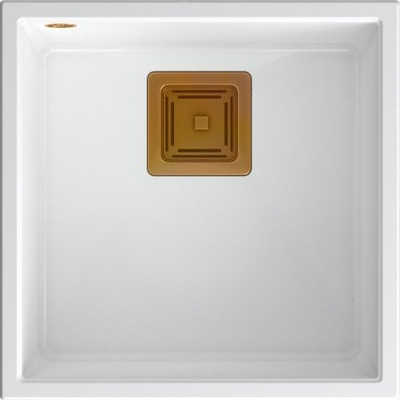 Lavaman kuzhine Quadron DAVID 40 GraniteQ, montim nën banak, snow white me elemente bakri