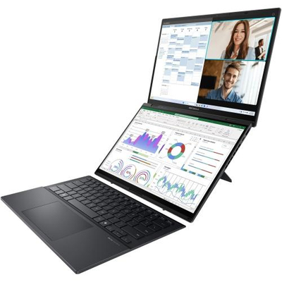 Лаптоп Asus Zenbook Duo UX8406CA, 14\" 3K OLED, Intel Core Ultra 9, 32GB RAM, сив