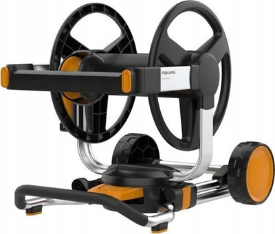 Mbështjellës zorresh uji Fiskars Manual XL Reel 1062257, me rrota, rrotullim 360°, portokalli