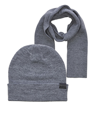 Set shall & kapelë Jack&Jones JACJOLLY 12163827 Gray Melange