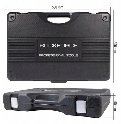 Set veglash Rockforce, 122 copë, 1/4" dhe 1/2", çelik CrV
