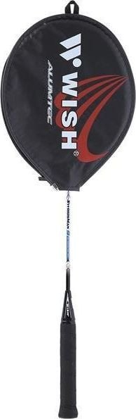 Raketë badminton Wish Steeltec 9, çelik, me mbulesë, bardh e kaltër