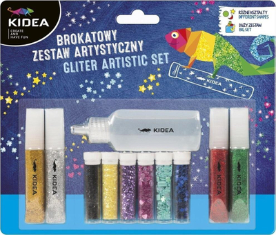 Set artistik me shkëlqim Kidea Glitter Art, për fëmijë, shumëngjyrësh