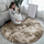 Tapet Living Round Shaggy Ombre Scandinavian, 120 cm, lesh sintetik, ngjyrë camel bezhë