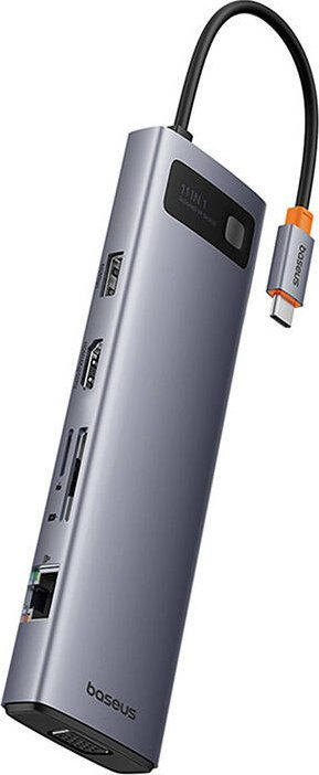 HUB USB C Baseus Metal Gleam 11 në 1, 11 porta, Space Grey