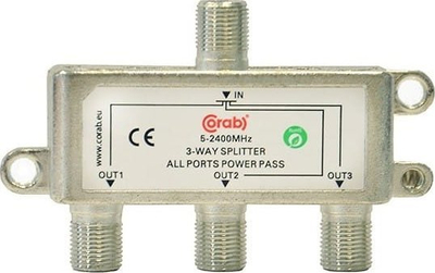 Shpërndarës sinjali CORAB, 5-2400MHz, 3 dalje, Power Pass