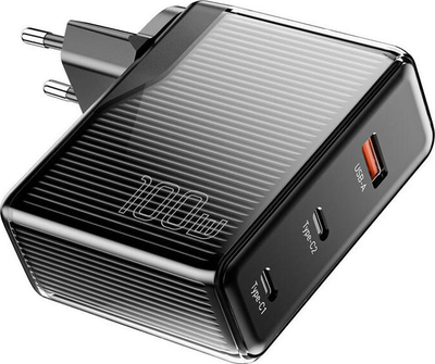 Karikues muri Essager ECT2CA-ZXB01-Z, GaN, 100W, USB-C USB-A, i zi