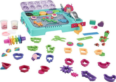 Сет игри Play Doh On the Go Imagine and Store Studio, 30 алатки, 10 кутии пластелин, повеќебоен