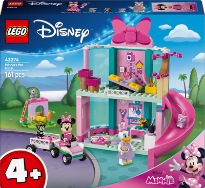 Lodra ndërtimi LEGO Disney Minnies Pet Hotel, set 2 nivele, me minifigura, multingjyrësh