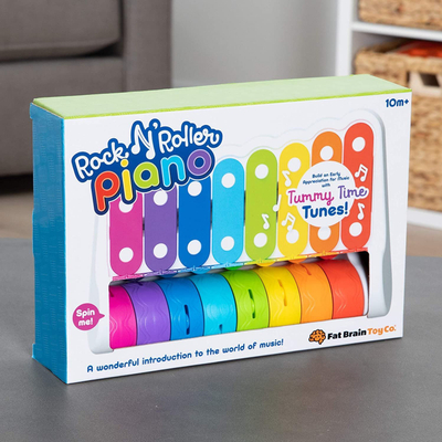 Lodër piano muzikore Fat Brain Toys Rock N Roller, për beba 10m+, shumëngjyrëshe