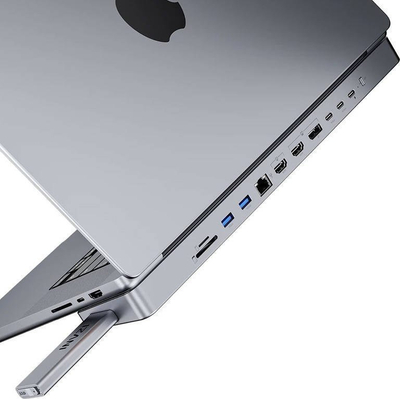 Docking station INVZI MagHub 12w2, USB C 12 në 1, SSD M.2 NVMe, gri