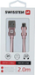 Kabllo USB Swissten Textile, USB në Micro USB, 2m, 3A