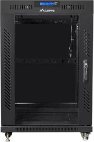 Kabinet rrjeti Lanberg në këmbë 19" FF01-6815-12BL, 15U, me ventilatorë, i zi