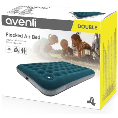 Dyshek dopjo i frymë Avenli, 191 cm, me pompë dhe 2 jastëkë, blu e errët