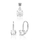 Set Pendant dhe vathë për femra JVD SVLS0130SJ6BI00, të argjendtë