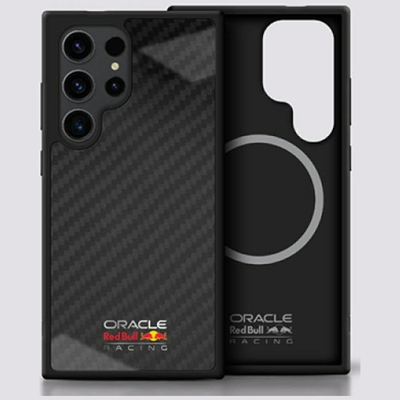 Këllëf telefoni Red Bull për Samsung Galaxy S25 Ultra, fibra karboni, MagSafe, i zi
