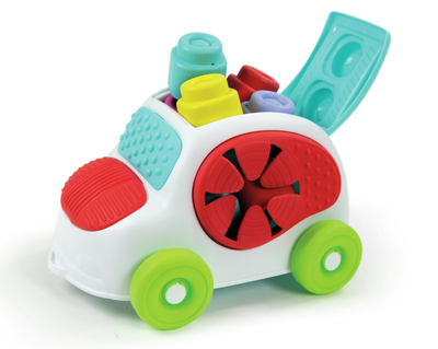 Lodër makinë Clementoni Clemmy Sensory Car 17315, me blloqe të buta, multingjyrëshe