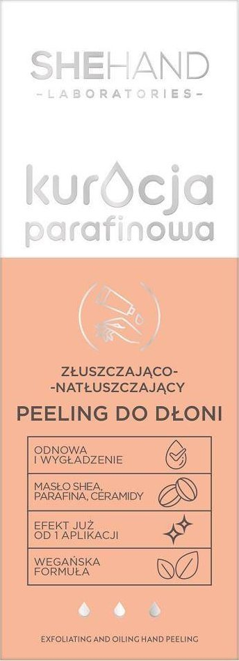 Peeling për duar Shehand Paraffin Treatment, 75g, rigjenerues, ngjyrë pjeshkë
