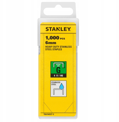 Kapëse për stapler Stanley TRA704SST-0, 6mm Type G, 1000 copë