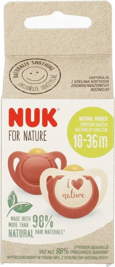 Cuclë NUK Soothing Fore Nature, lateks, 18-36 muaj, e kuqe