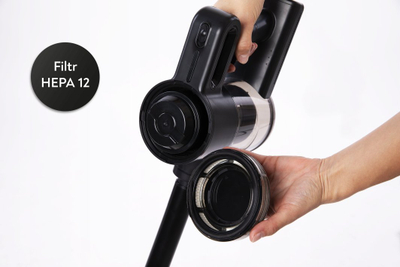 Fshesë vertikale Huslog Handheld, 600W, ciklonike pa qese, e zezë