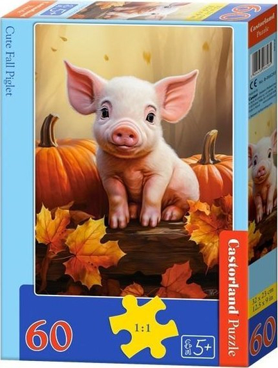 Puzzle Castorland Sweet Autumn Piglet, 60 pjesë, shumëngjyrësh