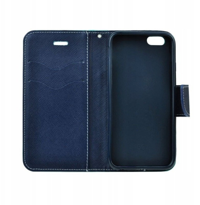 Këllëf libër OEM FANCY për iPhone 17 Pro Max, me magnet, me xhep për karta, i kuq me blu navy