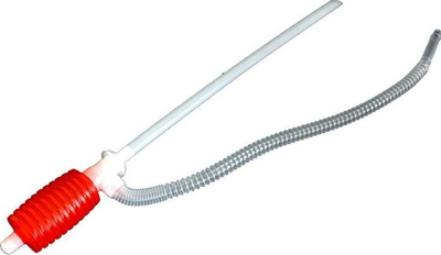 Pompë me dorë për lëngje AG135A, me valvul kundër kthimit, plastike, e bardhë me të kuqe