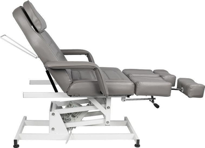 Karrige estetike elektrike Azzurro 673AS Pedi, eko lëkurë, me telekomandë, gri